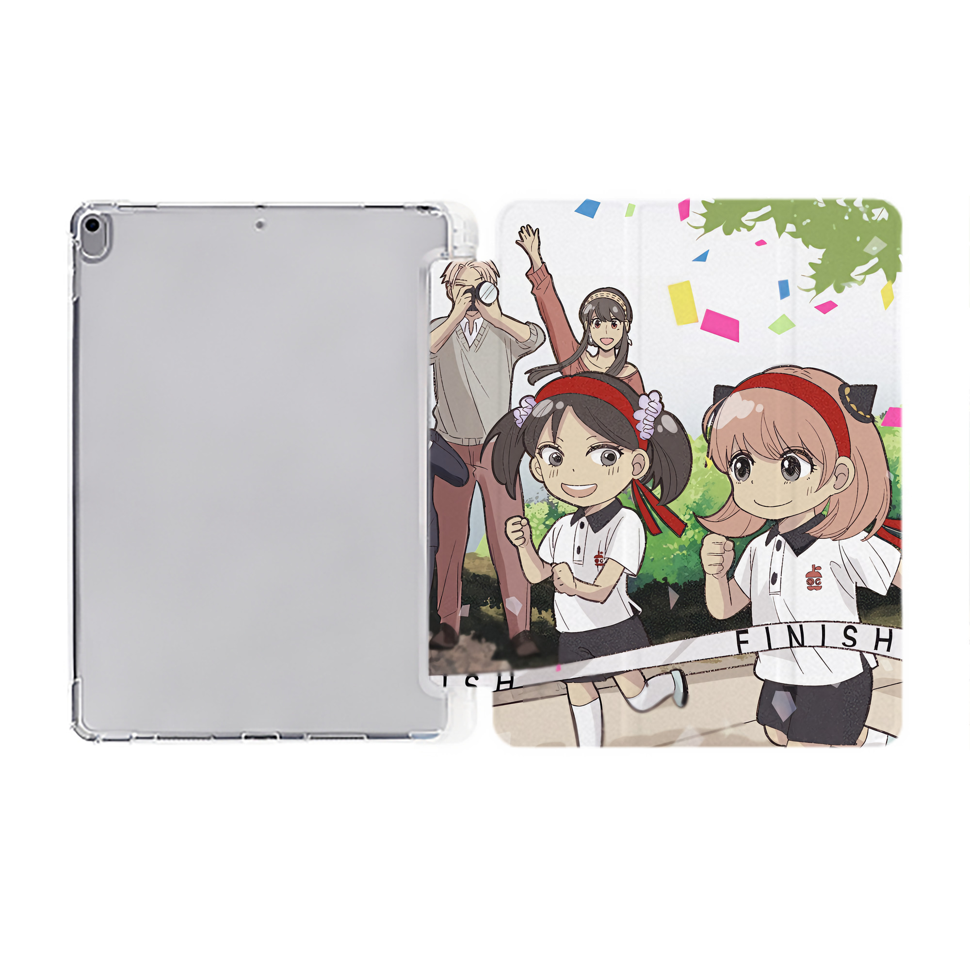 （画像用） SPY×FAMILY间谍家家酒 IPad ケース ペン収納付き 三つ折りスタンド PUレザー×シリコン 対応機種9.5/10.5/10.9インチ